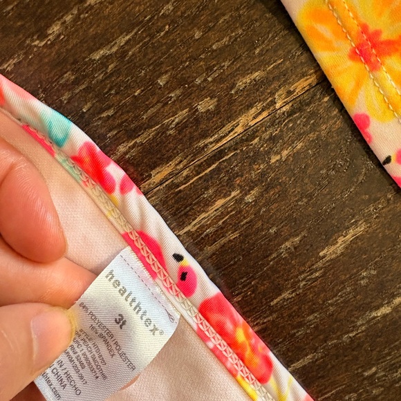 healthtex Girls Flamingo Floral Two-Piece Swim Set - Coral, Yellow, Teal - Picture 2 of 2